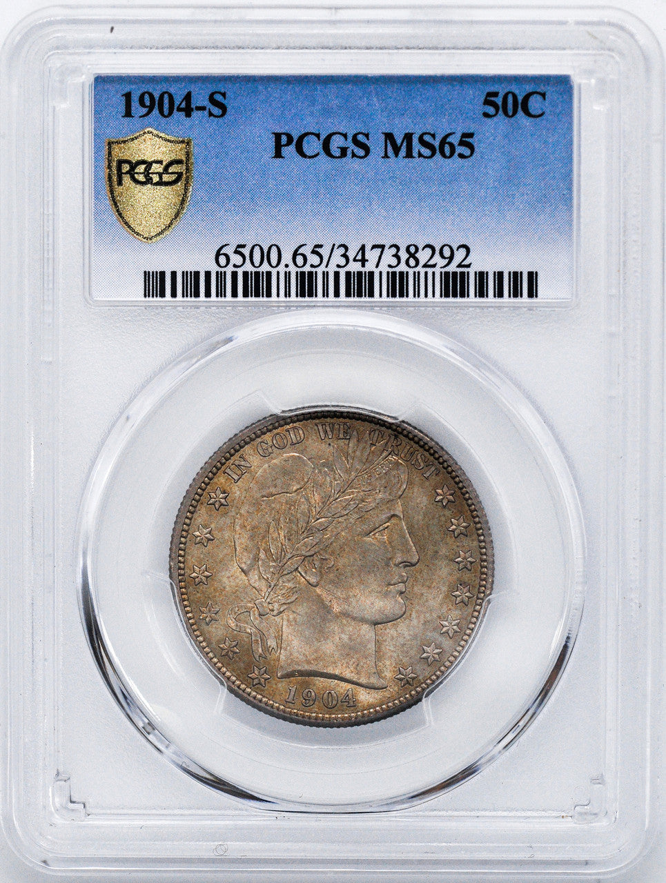 1904-S Barber Half Dollar PCGS MS65