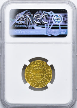 1849 $5 Gold Half Eagle NGC MS61