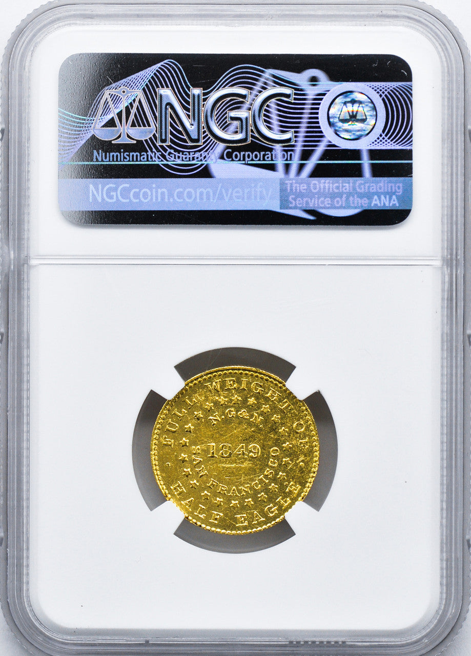 1849 $5 Gold Half Eagle NGC MS61