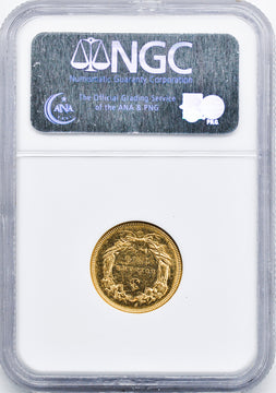 1854-O $3 Three Dollar Gold Coin NGC AU58