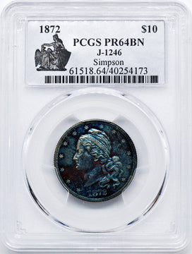 1872 $10 Liberty Gold Eagle PCGS PR64BN