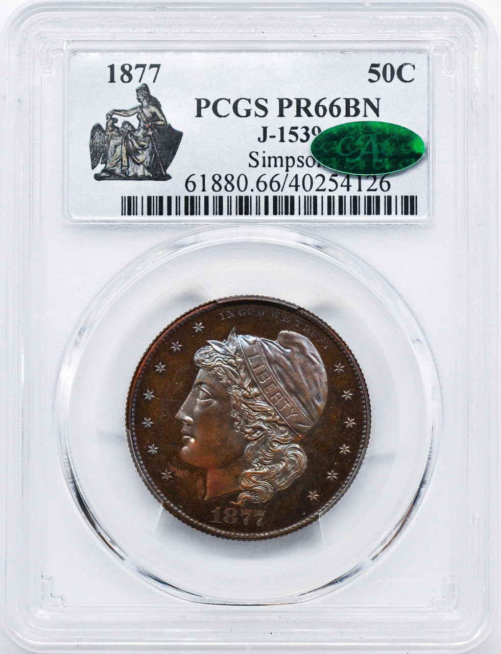 1877 Liberty Seated Half Dollar PCGS PR66BN