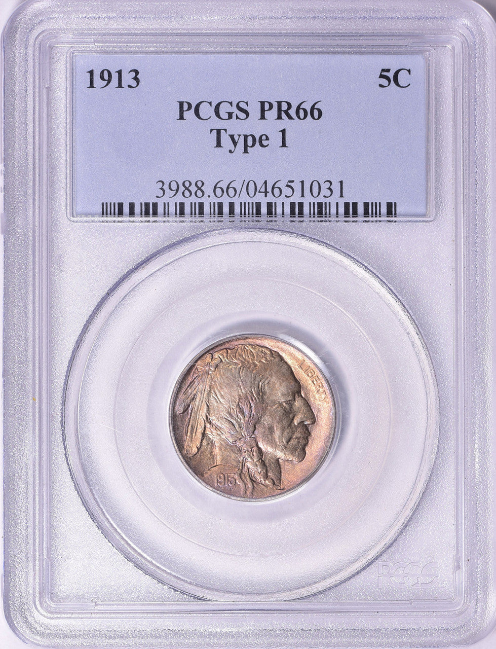 1913 Buffalo Nickel Type 1 PCGS PR66 Toned