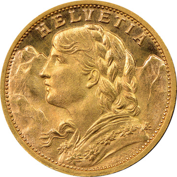 Swiss 20 Francs Gold Helvetia Coin AU Random Year