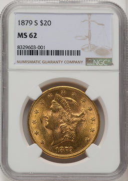 1879-S $20 Liberty Double Eagle NGC MS62