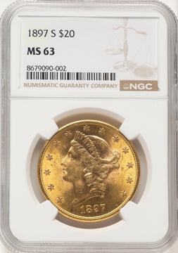 1897-S $20 Liberty Double Eagle NGC MS63