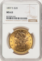 1897-S $20 Liberty Double Eagle NGC MS63