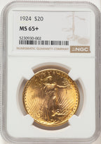 1924 $20 Saint Saint-Gaudens Double Eagle NGC MS65+