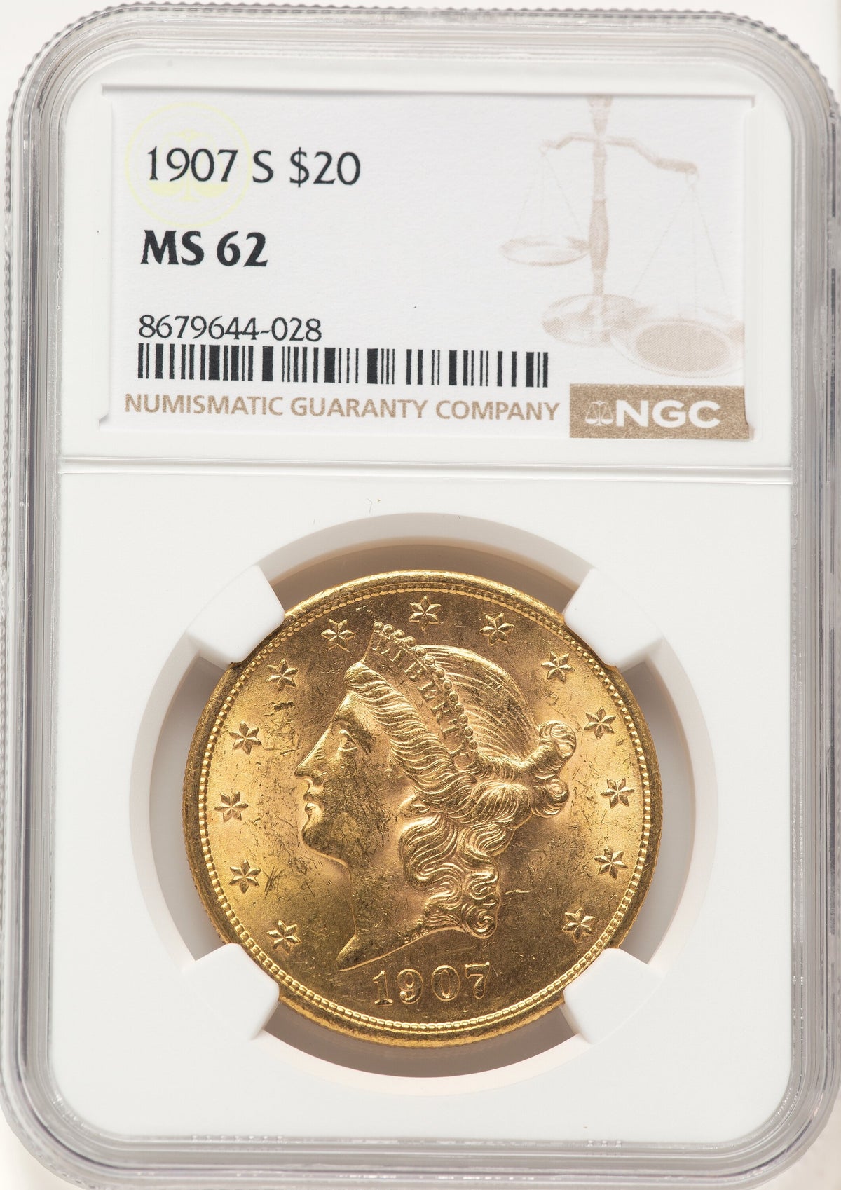 1907-S $20 Liberty Double Eagle NGC MS62