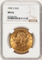 1902-S $20 Liberty Double Eagle NGC MS62