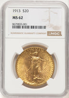 1913 $20 Saint-Gaudens Double Eagle NGC MS62