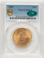 1899 $10 CAC Liberty Eagle PCGS MS64