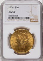 1904 $20 Liberty Liberty Double Eagle NGC MS65
