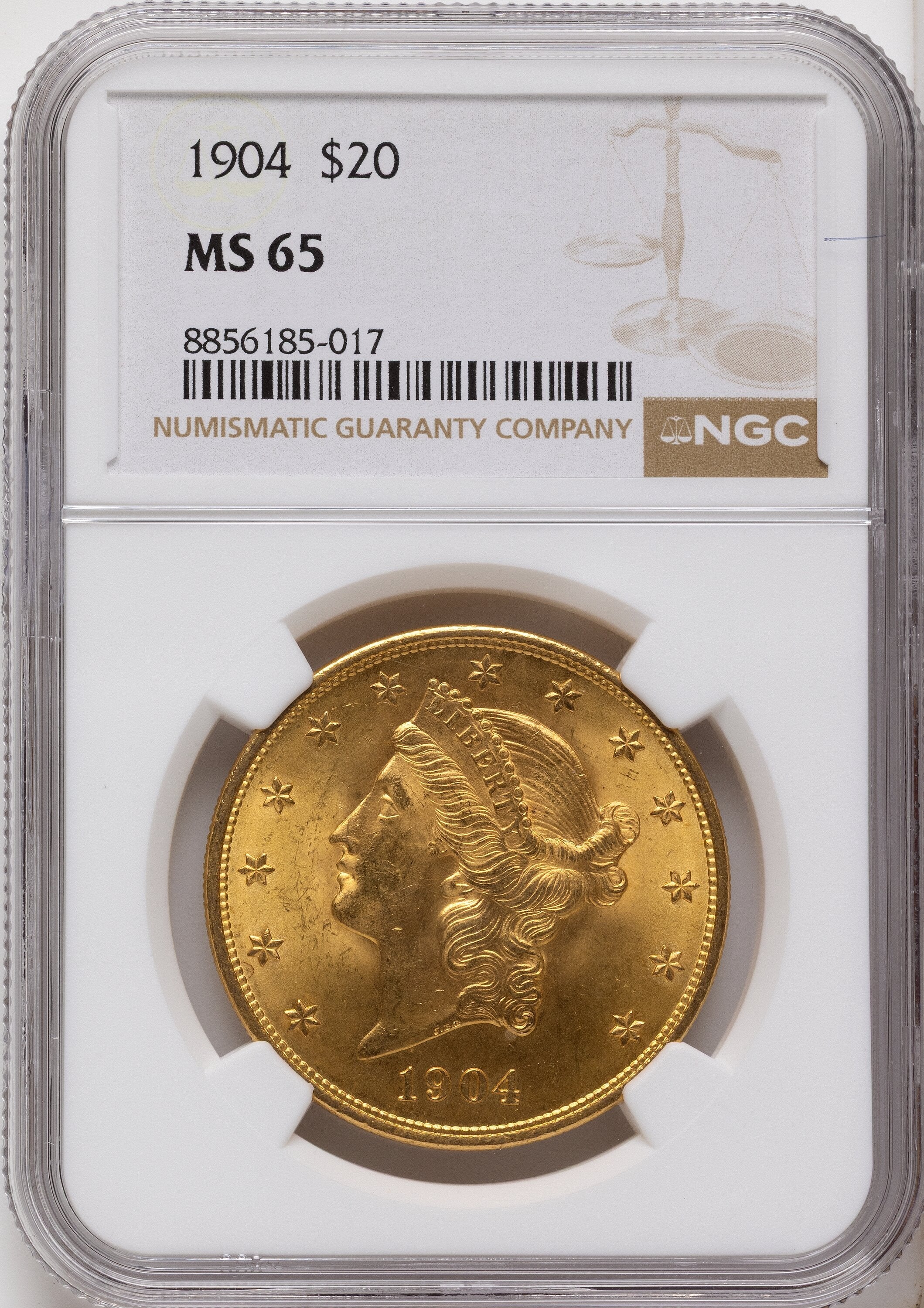 1904 $20 Liberty Liberty Double Eagle NGC MS65