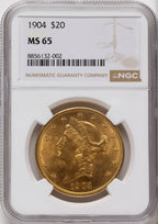 1904 $20 Liberty Liberty Double Eagle NGC MS65
