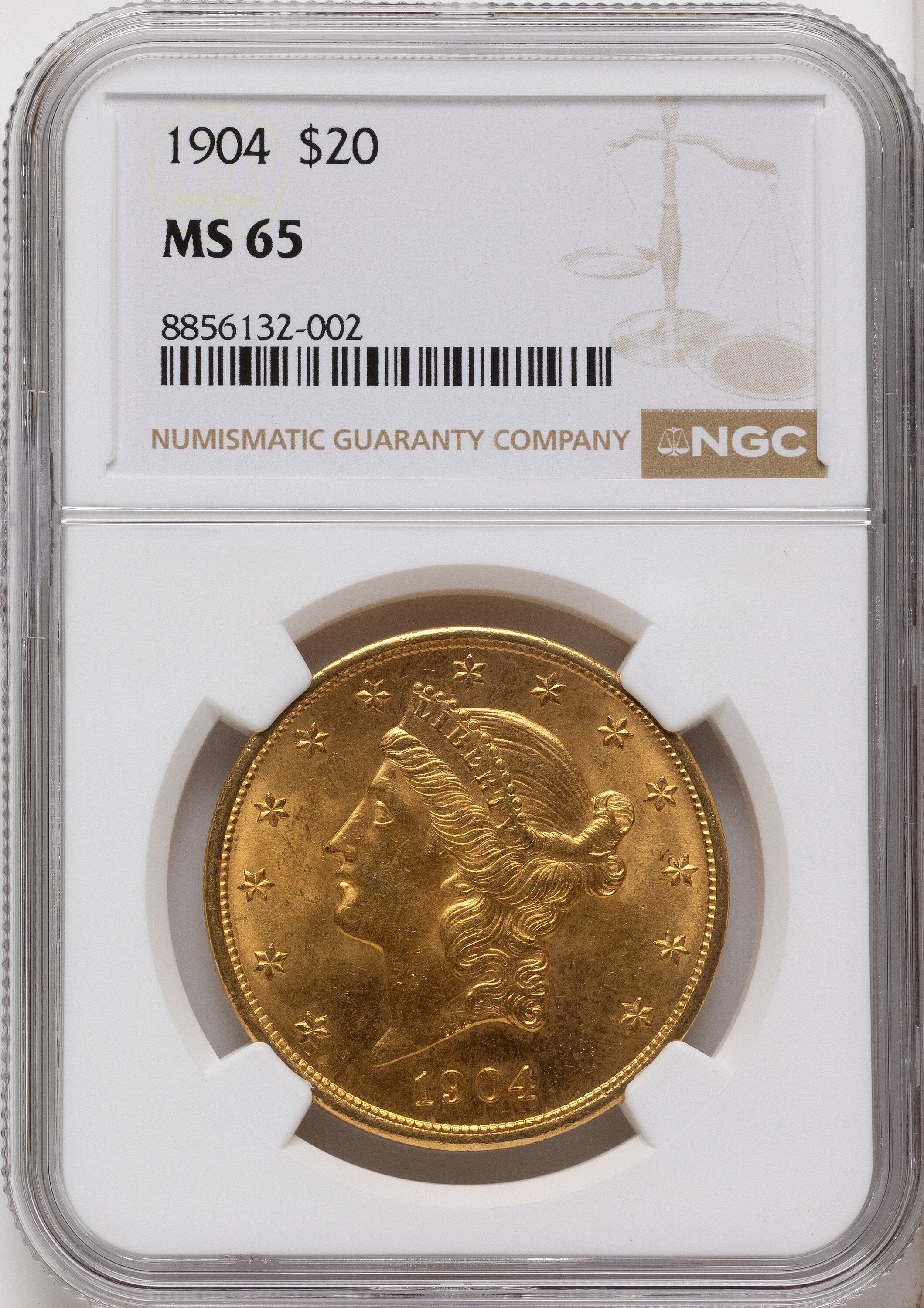 1904 $20 Liberty Liberty Double Eagle NGC MS65