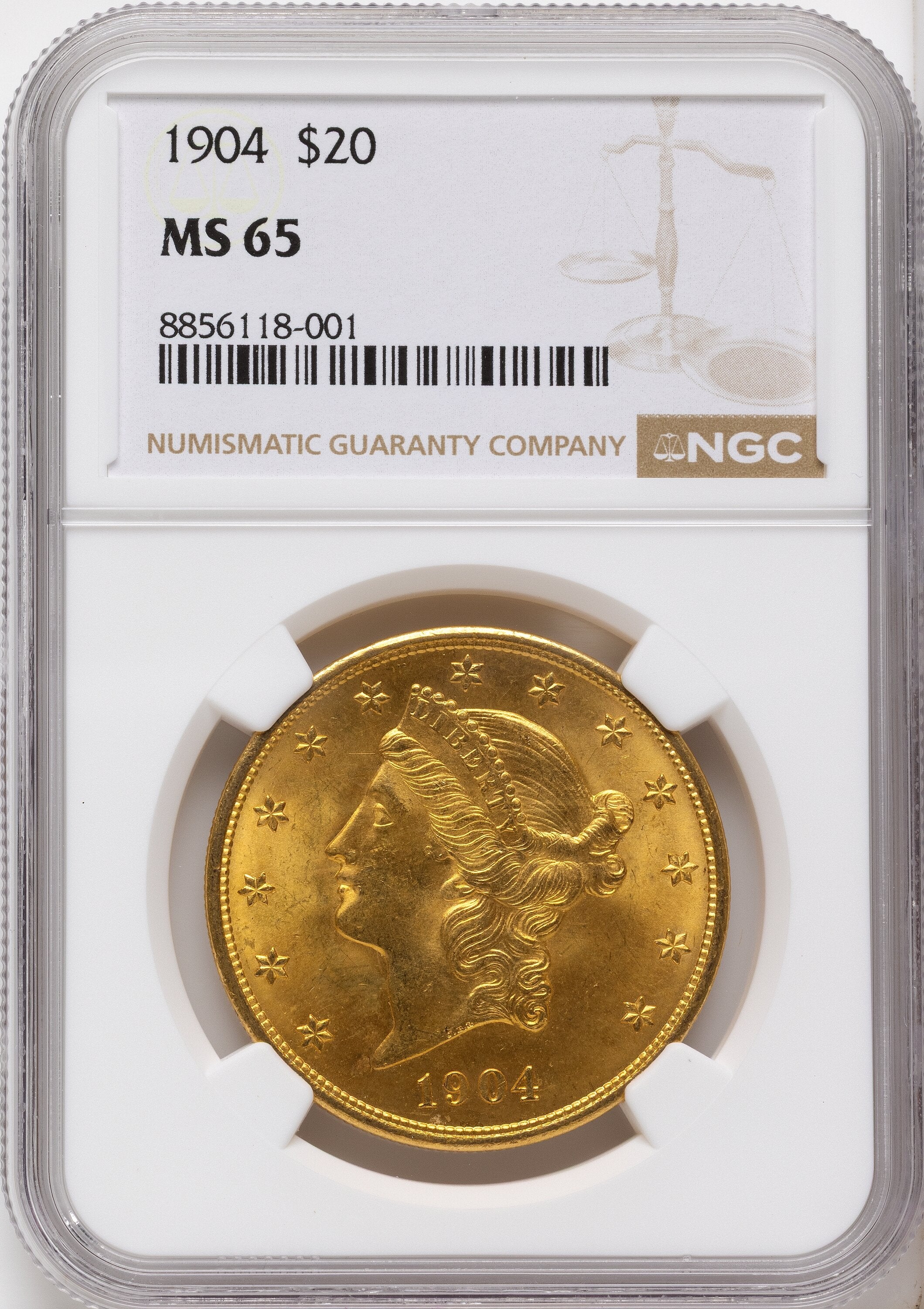 1904 $20 Liberty Liberty Double Eagle NGC MS65
