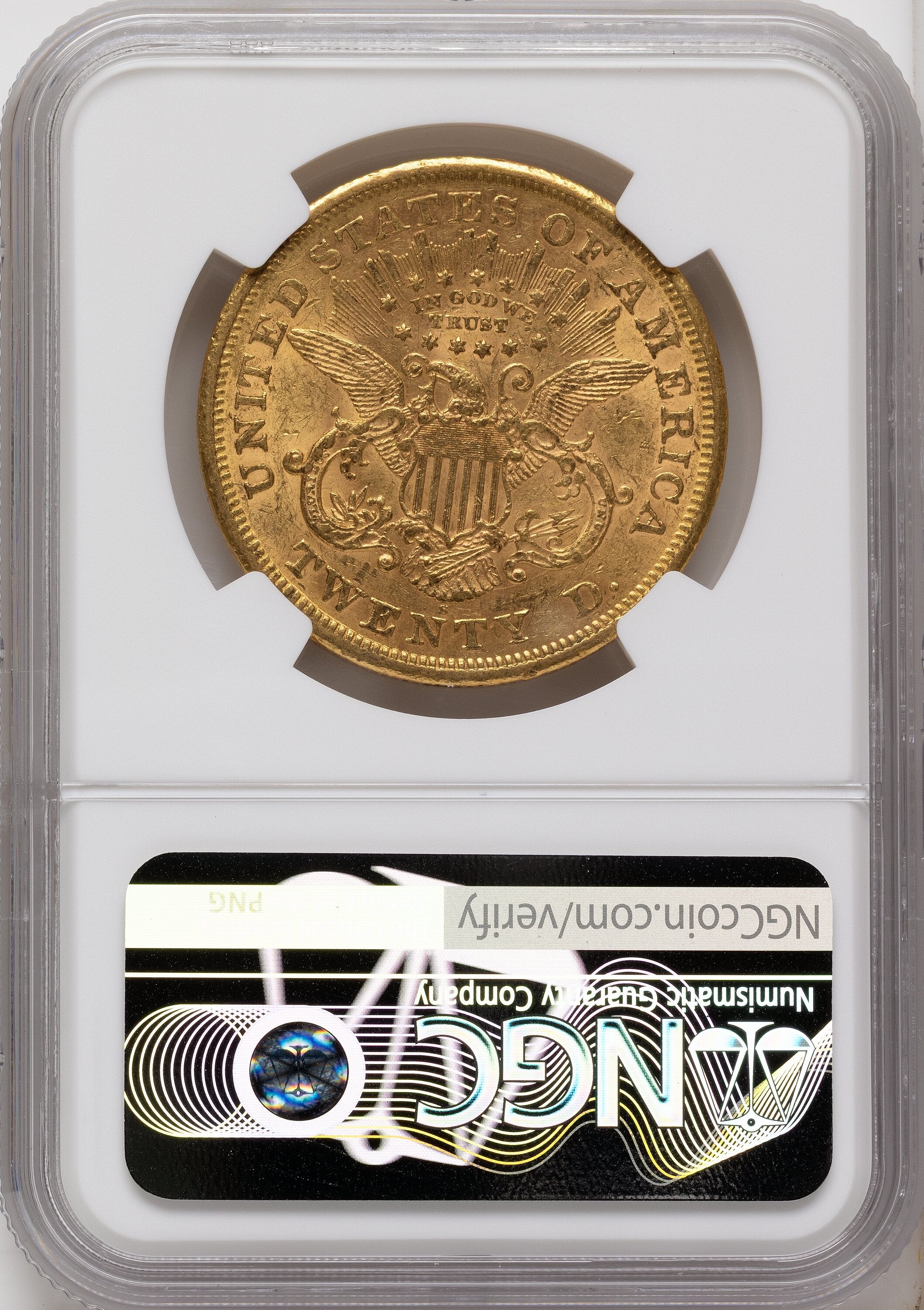 1867-S $20 Liberty Double Eagle NGC AU55