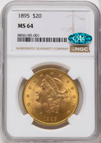 1895 $20 CAC Liberty Double Eagle NGC MS64