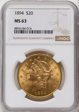 1894 $20 Liberty Double Eagle NGC MS63