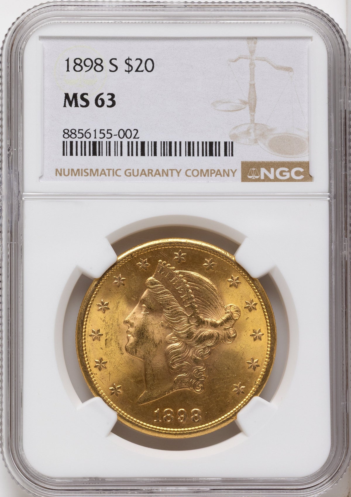 1898-S $20 Liberty Double Eagle NGC MS63