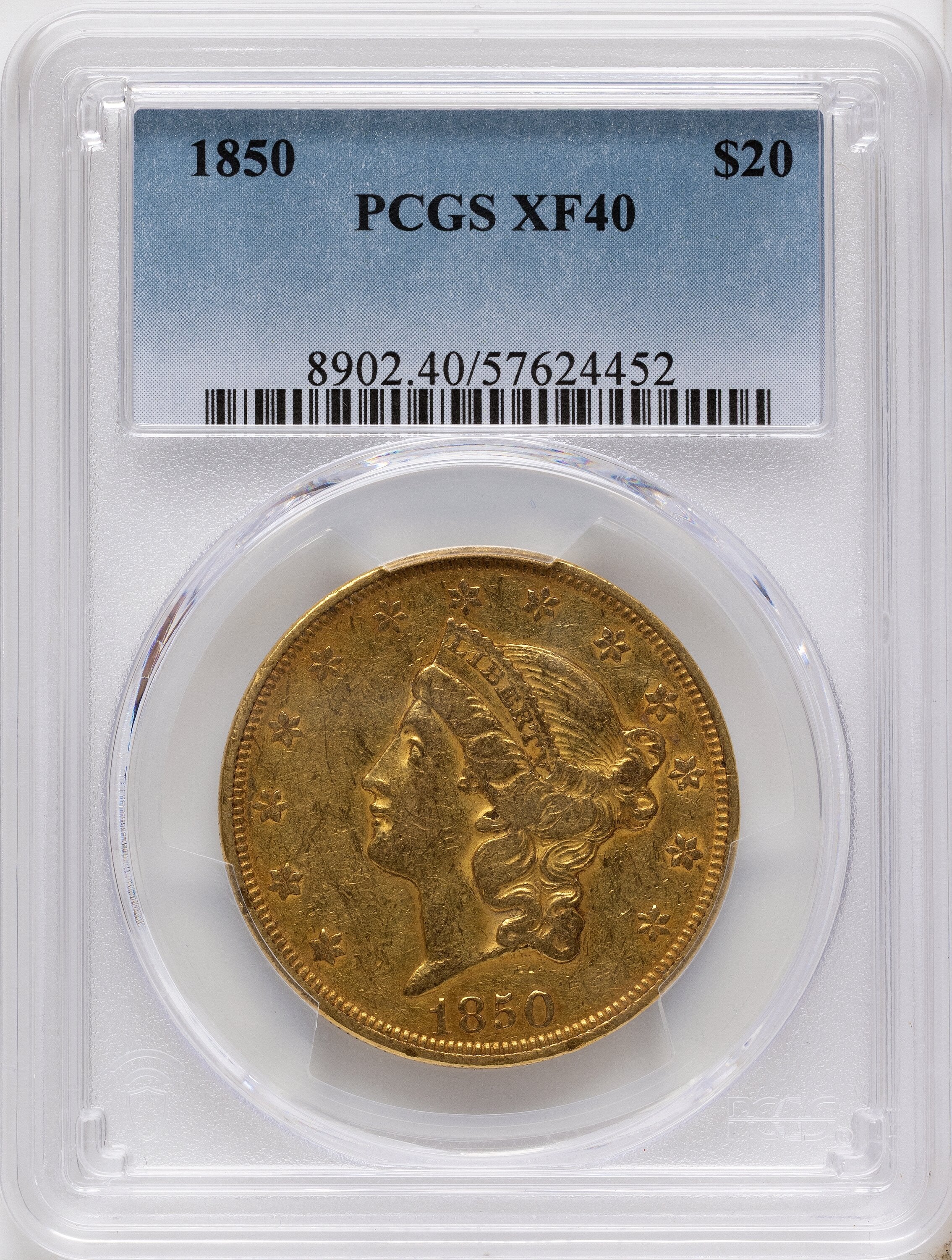 1850 $20 Liberty Double Eagle PCGS XF40