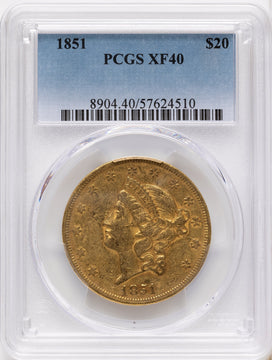 1851 $20 Liberty Double Eagle PCGS XF40