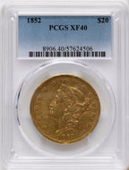 1852 $20 Liberty Double Eagle PCGS XF40