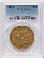 1852 $20 Liberty Double Eagle PCGS XF45