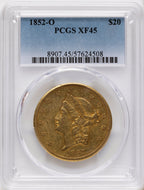 1852-O $20 Liberty Double Eagle PCGS XF45