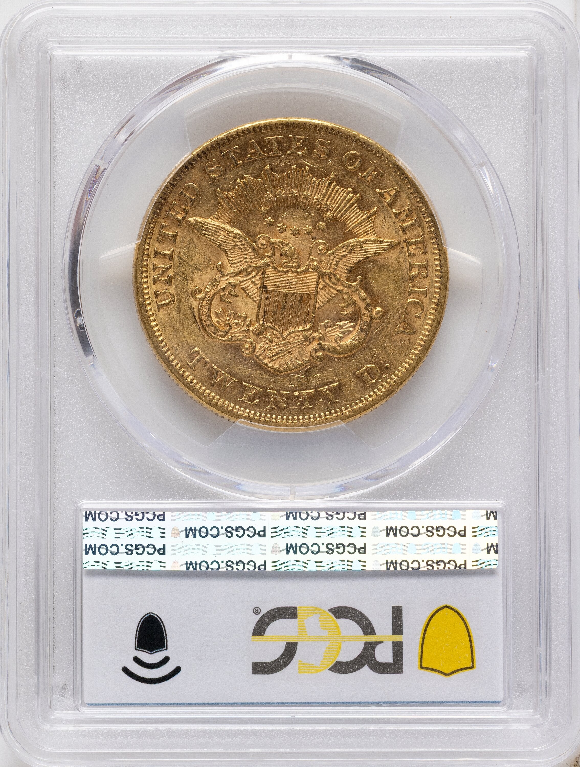 1858 $20 Liberty Double Eagle PCGS AU58