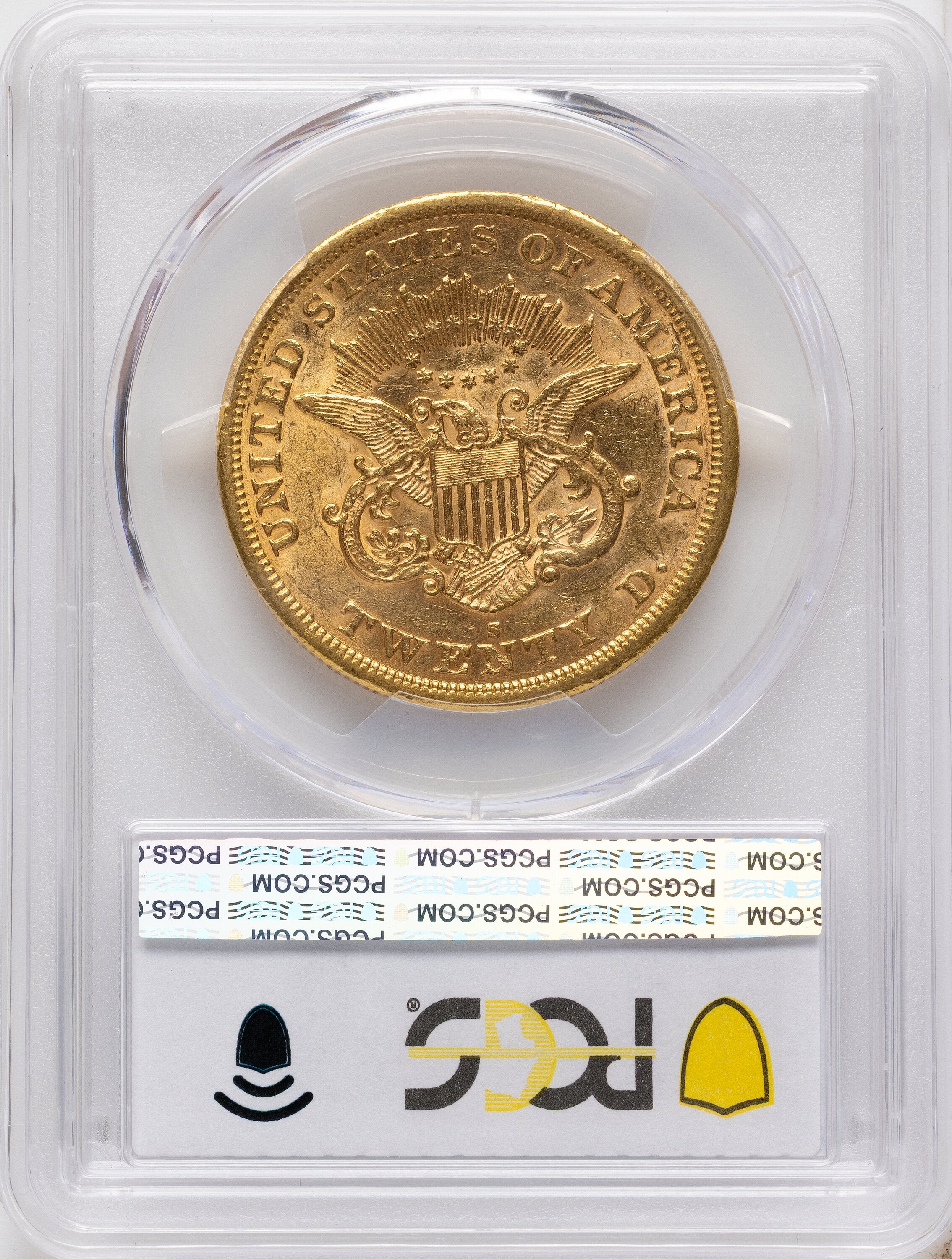 1863-S $20 Liberty Double Eagle PCGS AU53