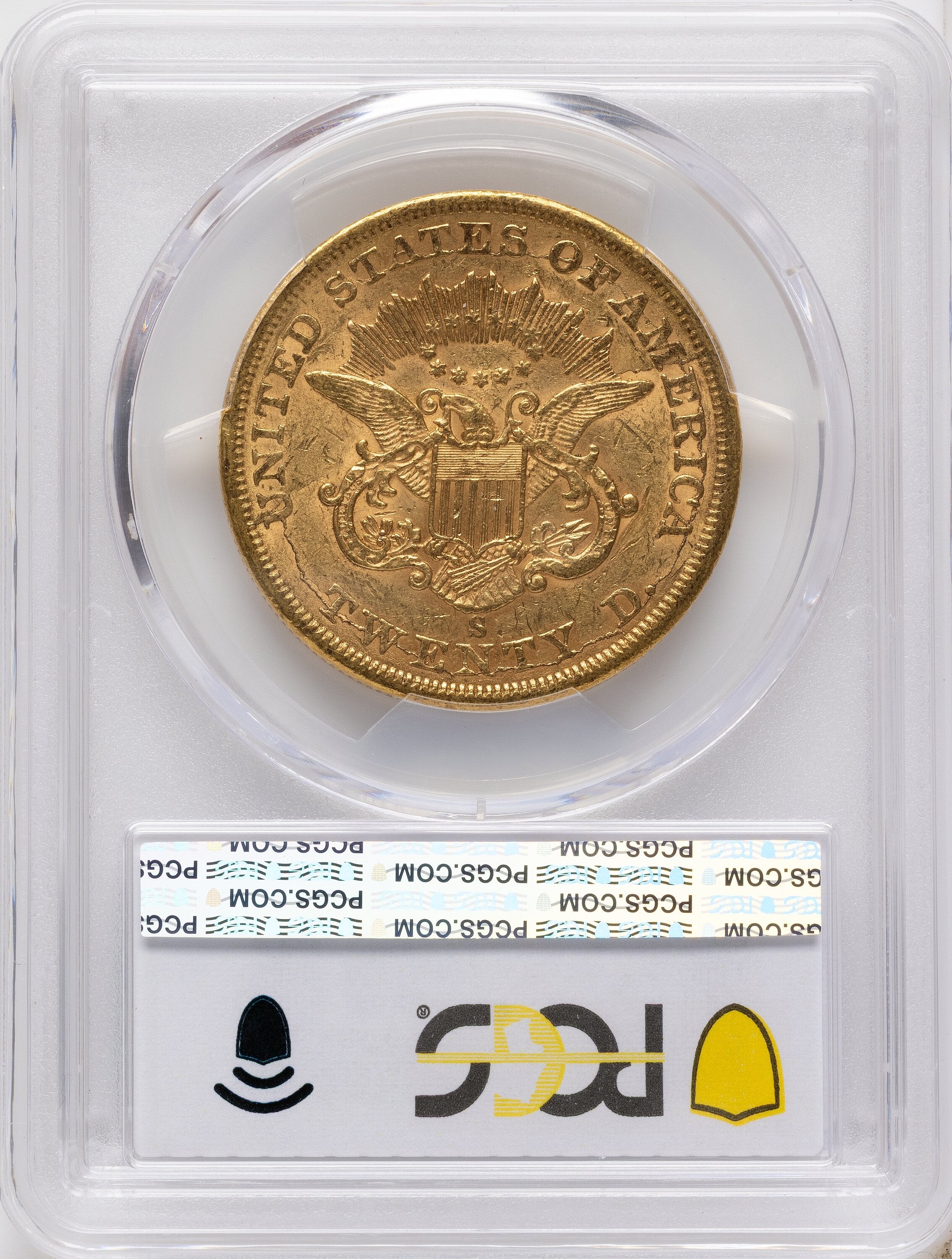 1865-S $20 Liberty Double Eagle PCGS AU53