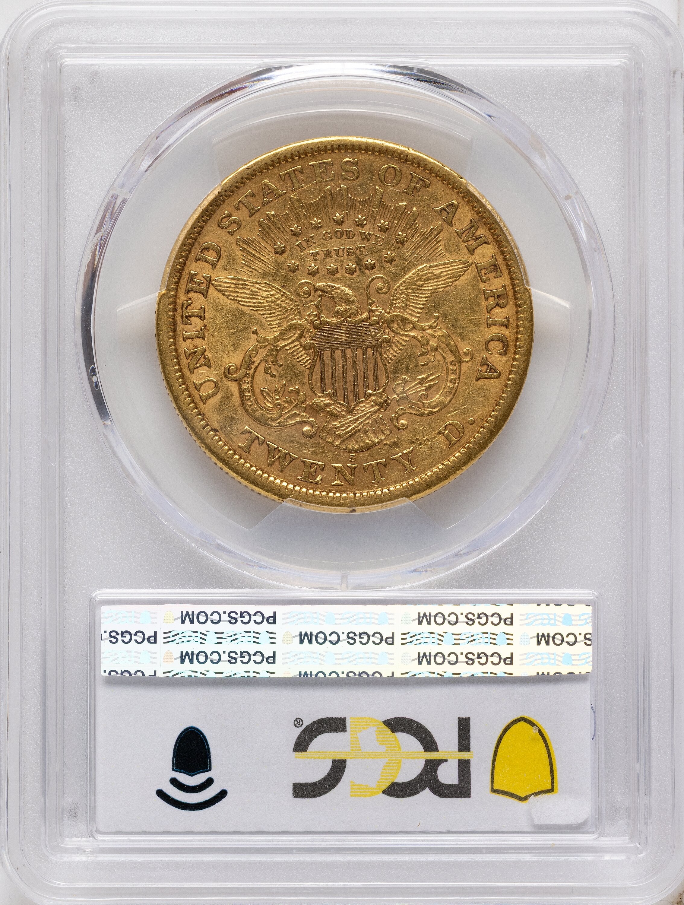 1866-S $20 MOTTO Liberty Double Eagle PCGS XF45