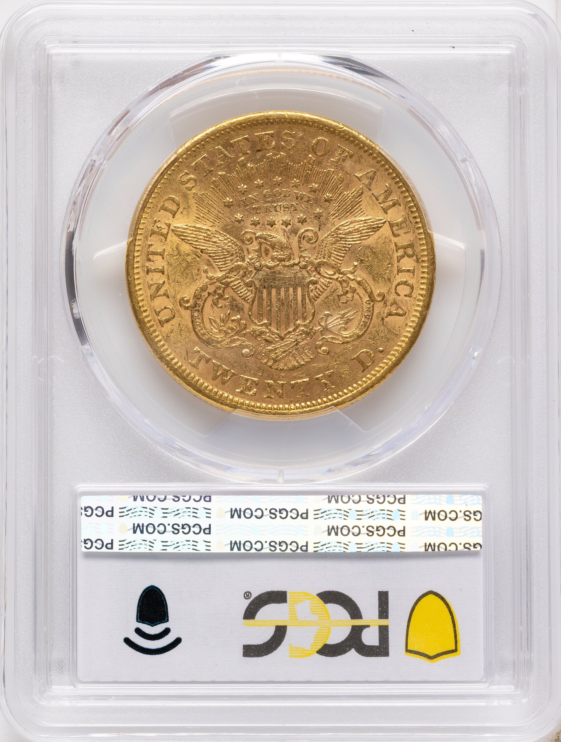 1866-S $20 MOTTO Liberty Double Eagle PCGS AU50