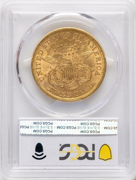 1869-S $20 CAC Liberty Double Eagle PCGS AU58