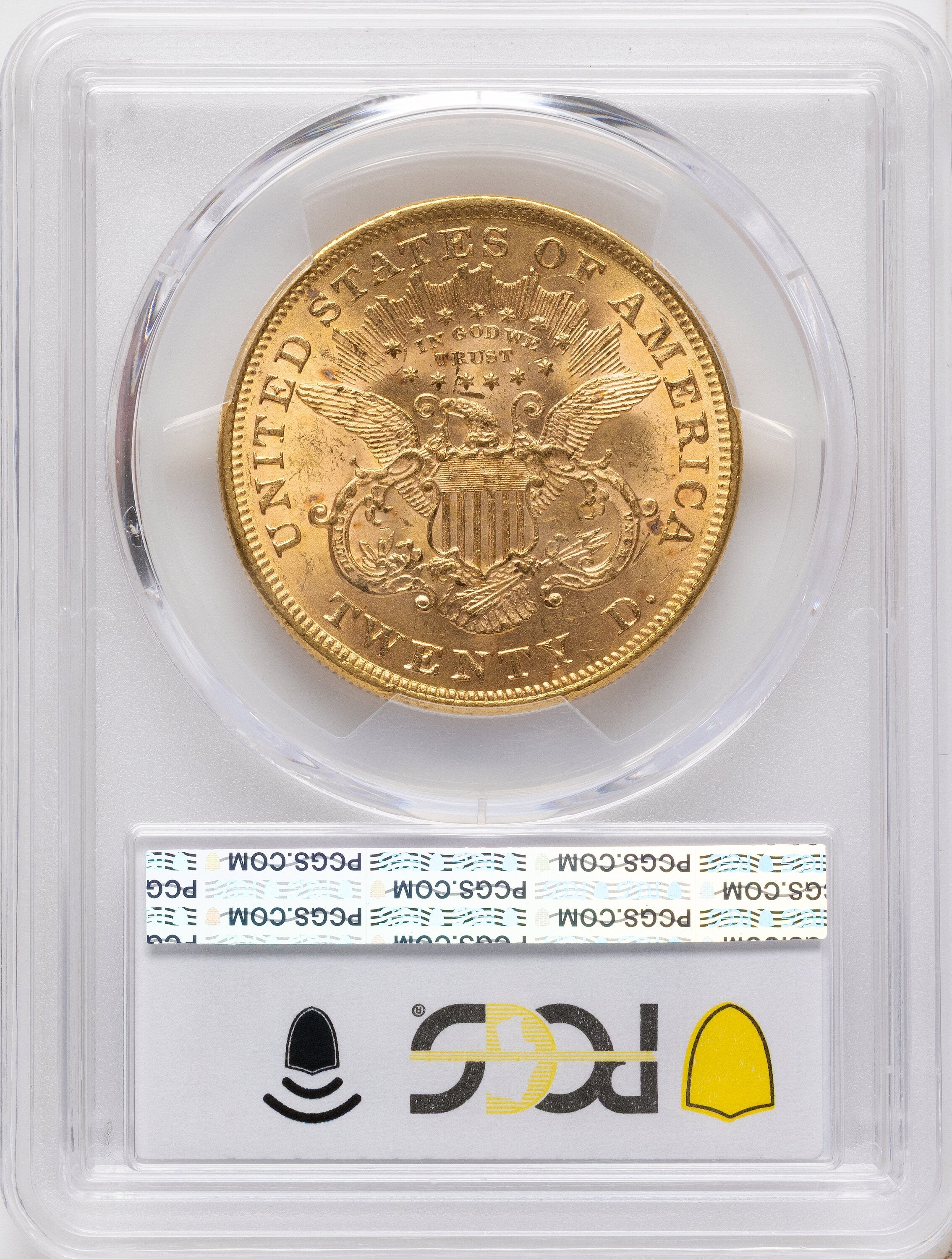 1875 $20 Liberty Double Eagle PCGS MS63+
