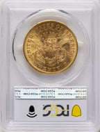 1876-S $20 Liberty Double Eagle PCGS MS61