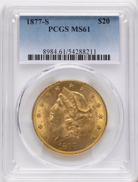 1877-S $20 Liberty Double Eagle PCGS MS61