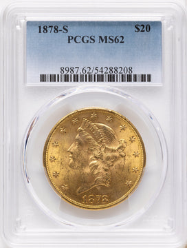 1878-S $20 Liberty Double Eagle PCGS MS62
