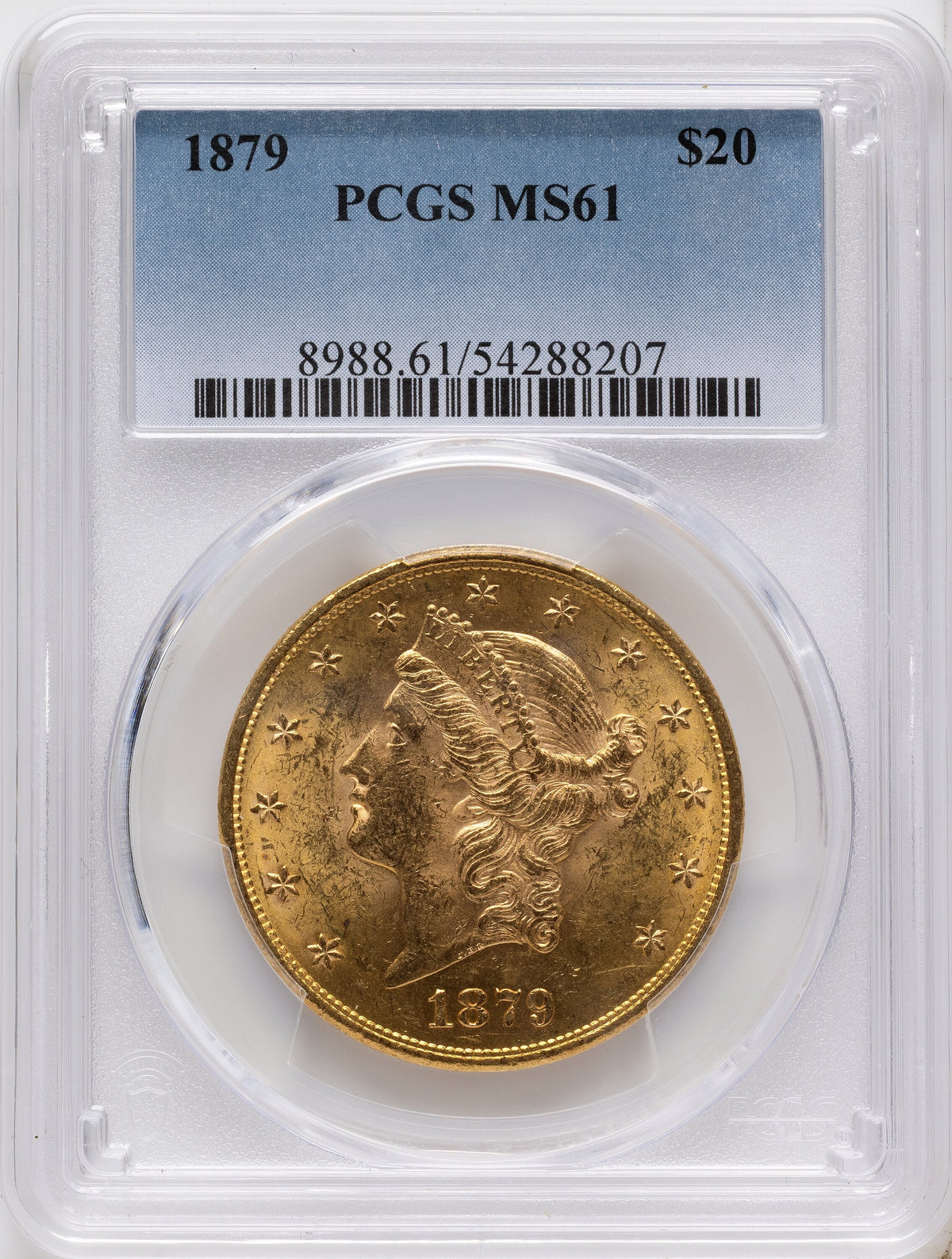 1879 $20 Liberty Double Eagle PCGS MS61