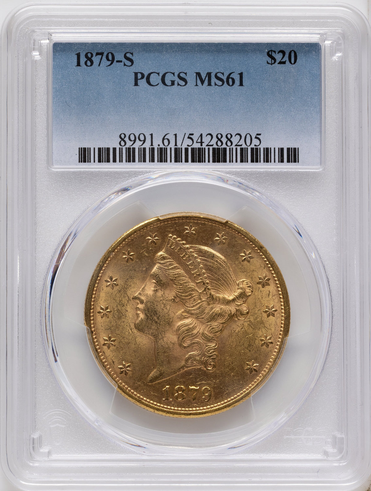 1879-S $20 Liberty Double Eagle PCGS MS61