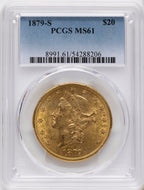 1879-S $20 Liberty Double Eagle PCGS MS61
