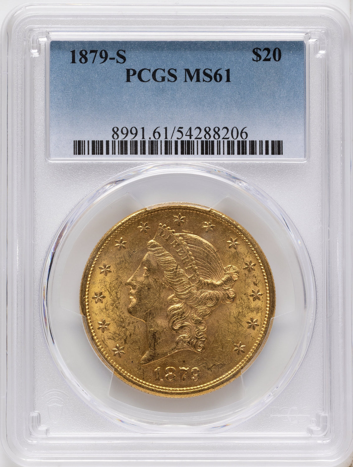 1879-S $20 Liberty Double Eagle PCGS MS61