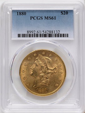 1880 $20 Liberty Double Eagle PCGS MS61