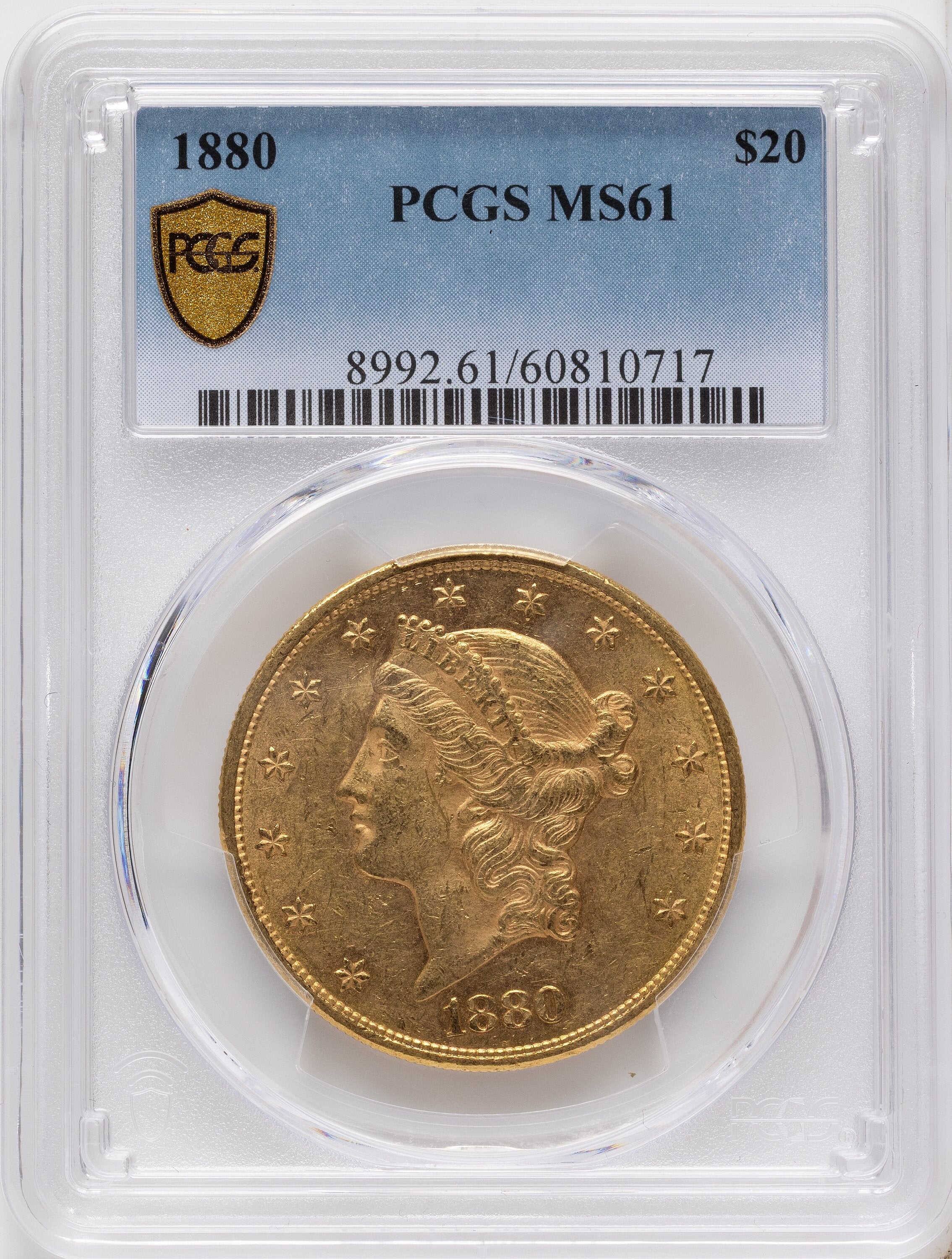 1880 $20 Liberty Double Eagle PCGS MS61