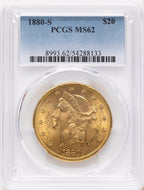 1880-S $20 Liberty Double Eagle PCGS MS62