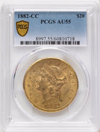 1882-CC $20 Liberty Double Eagle PCGS AU55