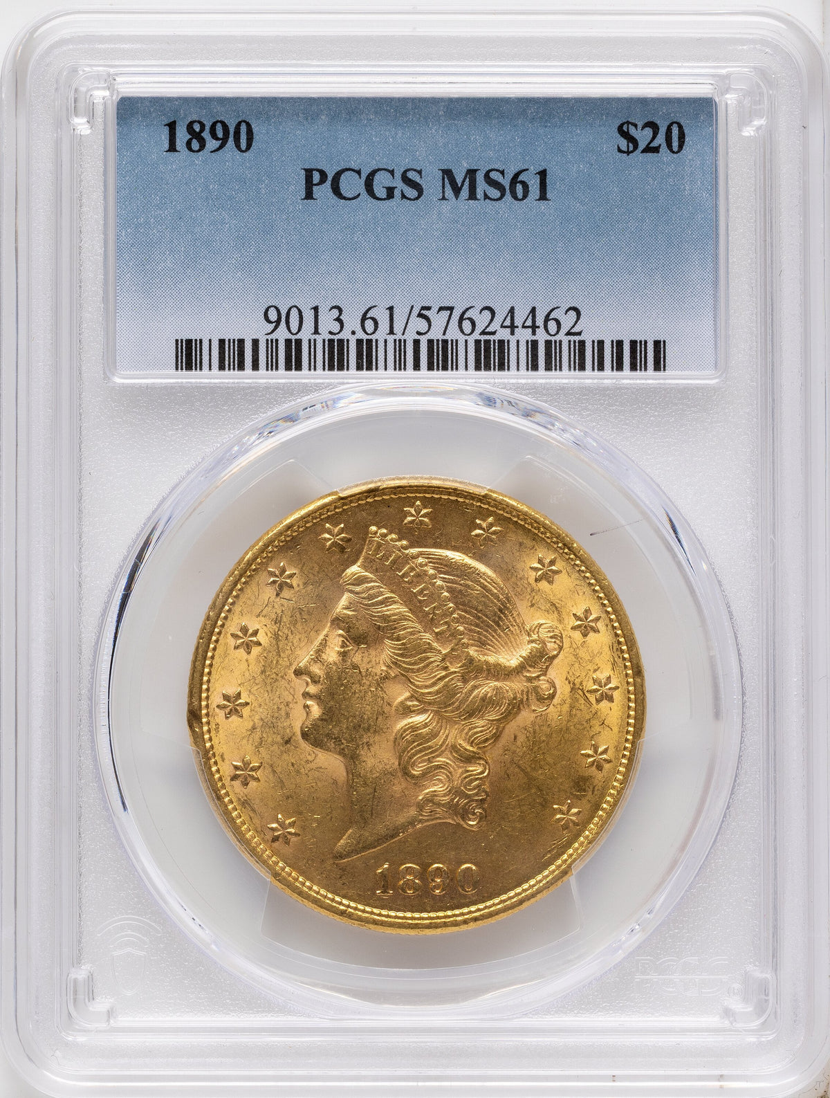 1890 $20 Liberty Double Eagle PCGS MS61