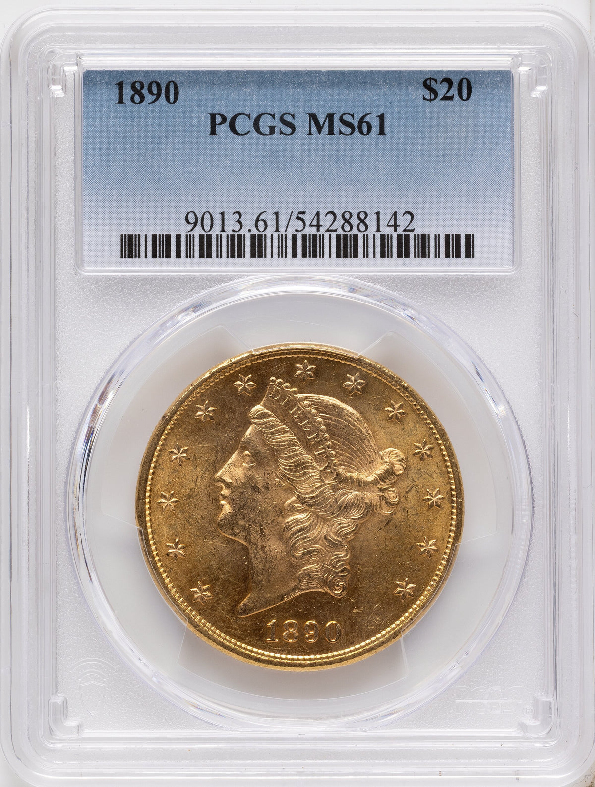 1890 $20 Liberty Double Eagle PCGS MS61